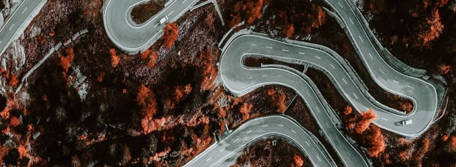 aerial view of a road